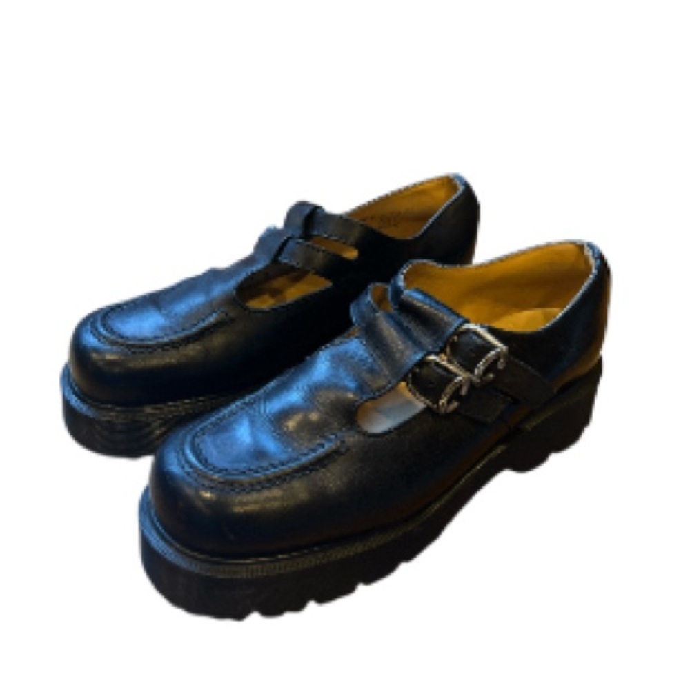 Dr. Martens Mary Jane Platform Shoes Leather #8305 Made In England US 8